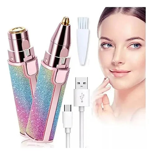 Depiladora facial 2 en 1 | Efecto purpurina