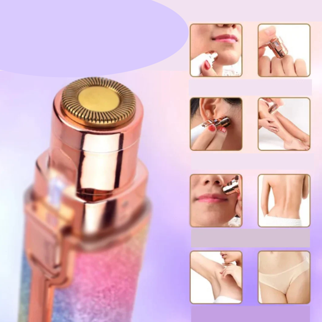 Depiladora facial 2 en 1 | Efecto purpurina