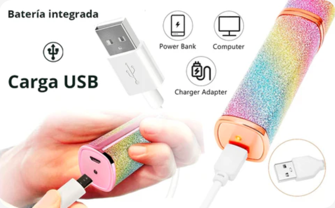 Depiladora facial 2 en 1 | Efecto purpurina